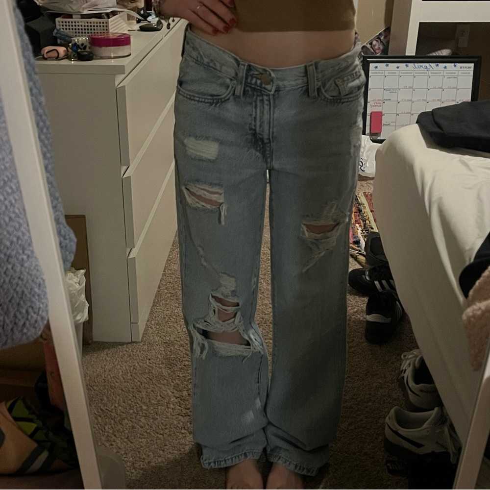 aeropostale low rise boyfriend baggy flare jean